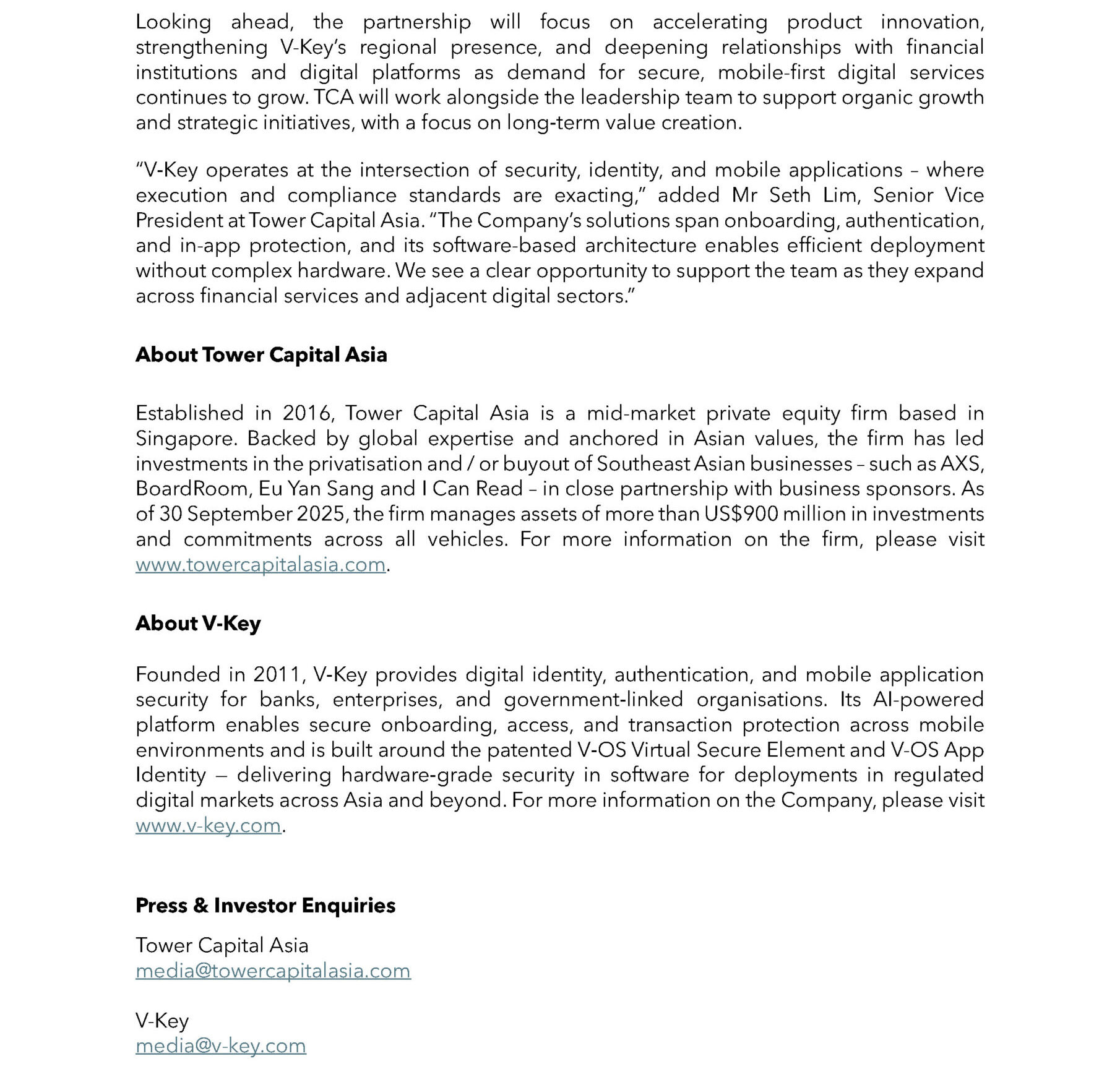 Tower Capital Asia PR